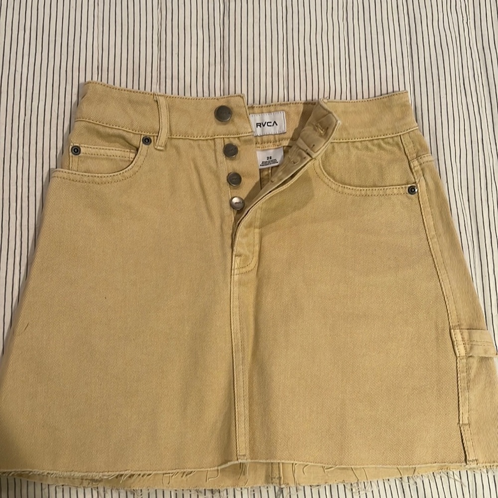 RVCA new worn jean mini skirt